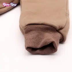 ست بلوز، شلوار و پافر پنبه دو رو لاکرادار اسلش استیکردار طرح فیل کد 2702