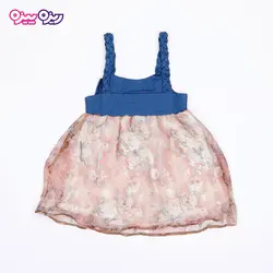 سارافون حریر پاپیون‌دار طرح گلدار  کد 2544