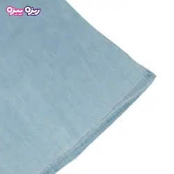 ست سارافون و شلوارک جین طرح پشت دکمه دار یقه گلدار کد 2466