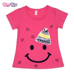 تی‌شرت پنبه لاکرا طرح لبخند کلاه دار کد 2429