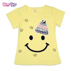 تی‌شرت پنبه لاکرا طرح لبخند کلاه دار کد 2429