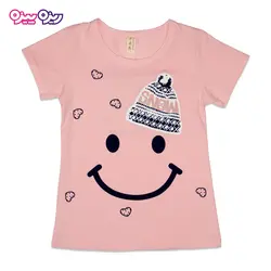 تی‌شرت پنبه لاکرا طرح لبخند کلاه دار کد 2429