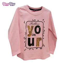 ست بلوز و شلوار پنبه دو رو لاکرادار راسته پولک‌دار طرح Follow on YOUR کد 2129