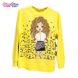 ست بلوز و شلوار دورس اسلش طرح دختر موبلند کد 2105