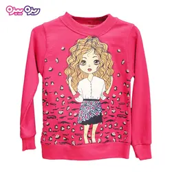 ست بلوز و شلوار دورس اسلش طرح دختر موبلند کد 2105