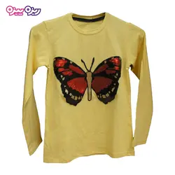 ست بلوز و شلوار پولک‌دار طرح پروانه کد 2095