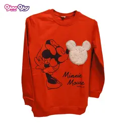 ست بلوز و شلوار دورس اسلش پولک‌دار نگین دار طرح میکی ماوس کد 2056