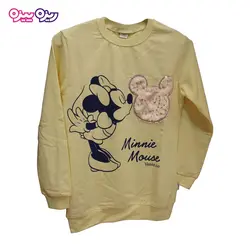 ست بلوز و شلوار دورس اسلش پولک‌دار نگین دار طرح میکی ماوس کد 2056