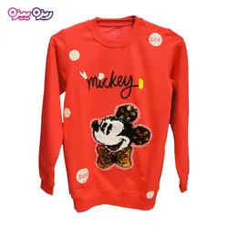 ست بلوز و شلوار دورس اسلش پولک برگردان‌دار طرح mickey کد 2050