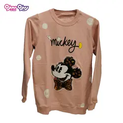 ست بلوز و شلوار دورس اسلش پولک برگردان‌دار طرح mickey کد 2050