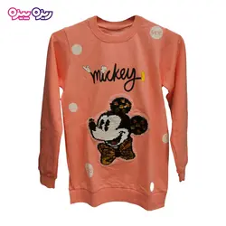 ست بلوز و شلوار دورس اسلش پولک برگردان‌دار طرح mickey کد 2050