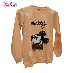 ست بلوز و شلوار دورس اسلش پولک برگردان‌دار طرح mickey کد 2050