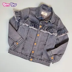 کت جین طرح جلو چین دار کد 2943