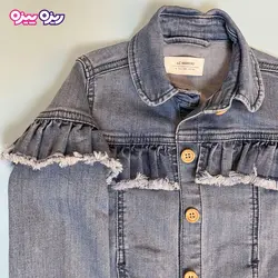 کت جین طرح جلو چین دار کد 2943