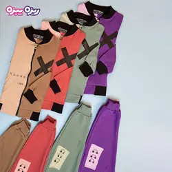 ست سوئیشرت و شلوار سوپر پنبه لاکرا دار حلقه دار طرح ENOUGH L&R کد 2934