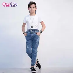 شلوار جین اسلش طرح زاپ دار کد 2907