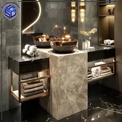 روشویی سنگی مدل باکس طوسی