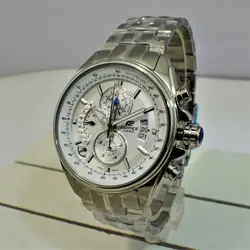 CASIO Edifice 5468 EFR-303 ژاپن جدید دارای آلارم ادیفایس 5 موتوره کرنوگراف با تقویم روزشمار دارای آلارم *** فول استیل *** موتور ژاپن *** کیفیت +AAA