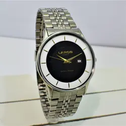 LAROS QUARTZ 79421-D 5 STAR موتورژاپن لاروس موتور ژاپن ،، درب استیل ،، باصفحه دو رنگ و تقویم روزشمار بسیار شیک و لوکس