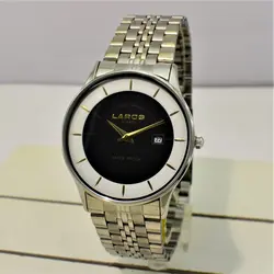 LAROS QUARTZ 79421-D 5 STAR موتورژاپن لاروس موتور ژاپن ،، درب استیل ،، باصفحه دو رنگ و تقویم روزشمار بسیار شیک و لوکس