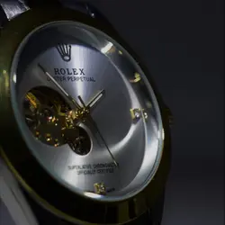 ROLEX OYSTER اتوماتیک گوکی نقره ای ست رولکس اویستر زنانه مردانه اتومات ** اندیکس نگین دار براق ** قاب و بند دو رنگ