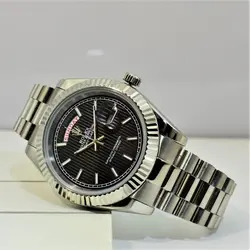 ROLEX OYSTER PERPETUAL DAY-DATE موتور ژاپن رولکس اویستر دی دت موتورژاپن ** دو تقویم ** استیل تقویم ذره بین شیشه کریستال