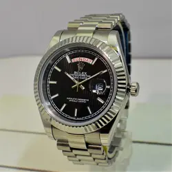 ROLEX OYSTER PERPETUAL DAY-DATE موتور ژاپن رولکس اویستر دی دت موتورژاپن ** دو تقویم ** استیل تقویم ذره بین شیشه کریستال