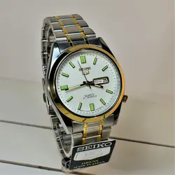 ساعت سیکو 5  دو تقویم روز شمار و ایام هفته لاتین و فارسی SEIKO 7S36-30X1-3040