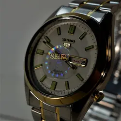 ساعت سیکو 5  دو تقویم روز شمار و ایام هفته لاتین و فارسی SEIKO 7S36-30X1-3040