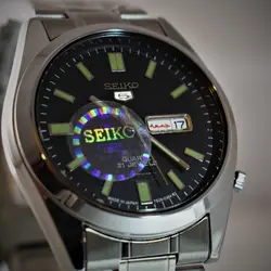 ساعت سیکو 5 دو تقویم روز شمار و ایام هفته لاتین و فارسی  SEIKO 7S36-30X1-3040