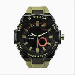 CASIO G- SHOCK HSD 010 کاسیو جی شاک جدید دوزمانه ،، آنتی مغناطیس ،، بند و صفحه رنگی بسیارخوش طرح