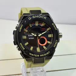 CASIO G- SHOCK HSD 010 کاسیو جی شاک جدید دوزمانه ،، آنتی مغناطیس ،، بند و صفحه رنگی بسیارخوش طرح