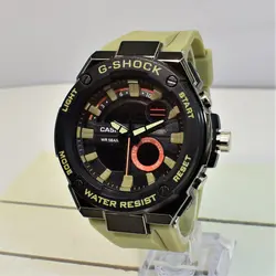 CASIO G- SHOCK HSD 010 کاسیو جی شاک جدید دوزمانه ،، آنتی مغناطیس ،، بند و صفحه رنگی بسیارخوش طرح