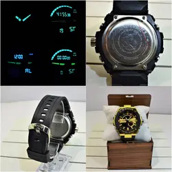 CASIO G- SHOCK HSD 013 کاسیو جی شاک جدید دوزمانه ،، آنتی مغناطیس ،، بند و صفحه رنگی بسیارخوش طرح