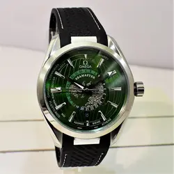 OMEGA SEAMASTER AUTOMATIC AXIAL8900 اومگا اتومات مکانیکی ،، شیشه سافایر کریستال ،، صفحه سبز