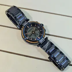 ساعت KADEMAN NO K9080L کادمن زنانه 2 زمانه موتور ژاپن جدید ساعتی خاص و کلاسیک باطراحی طناب رزگلد دور شیشه زیبا رنگ سرمه ای