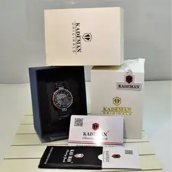ساعت KADEMAN NO K9080L کادمن زنانه 2 زمانه موتور ژاپن جدید ساعتی خاص و کلاسیک باطراحی طناب رزگلد دور شیشه زیبا رنگ سرمه ای
