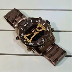 FITRON FT19032M جدید فیترون 2 زمانه ژاپن تولید جدید ** فول امکانات ** رنگ کافی گلد ( نسکافه ای ) صفحه رنگی طرح دار