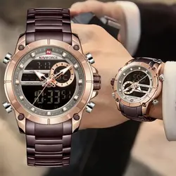 NAVIFORCE SPORT 9163 اورجینال رنگ کافی گلد