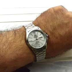 اورینت 3 ستاره دو تقویم ORIENT B-1047 کلا نقره ای موتور ژاپن