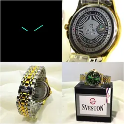 ساعت مچی مردانه سوستون مدل  SVESTON VICTON SV-7463G دو تقویم با صفحه سبز
