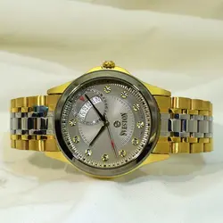 ساعت مچی مردانه سوستون مدل SVESTON EMPEROR SV-7485 دورتقویم حلقه پرنگین با صفحه طوسی