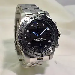 برایتلینگ  2 زمانه ** BREITLING VB5510-XB55 جدید موتور ژاپن * شیشه سافایر کریستال * تاچیمتردور صفحه متحرک دستی گردان