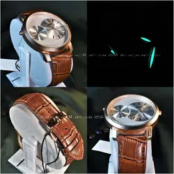 ABBYGALE watch طرح جدید ابی گل 2 موتوره با بغل ثانیه بزرگ تقویم دار طراحی استثنایی و بی نظیر بارنگ قاب مسی براق