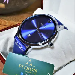 ((( اتمام موجودی ))) FITRON فیترون اورجینال ژاپن سرمه ای کلاسیک با صفحه ساده و تاریخ روز شمار * اصل ژاپن * رنگ نایاب و بینظیر