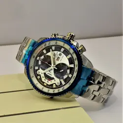 CASIO Edifice EF-558 ژاپن ادیفایس 4 موتوره کرنوگراف دو تقویم *** فول استیل *** موتور بسیار قدرتمند ژاپن *** کیفیت +AAA