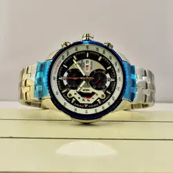 CASIO Edifice EF-558 ژاپن ادیفایس 4 موتوره کرنوگراف دو تقویم *** فول استیل *** موتور بسیار قدرتمند ژاپن *** کیفیت +AAA