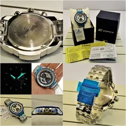 CASIO Edifice EF-558 ژاپن ادیفایس 4 موتوره کرنوگراف دو تقویم *** فول استیل *** موتور بسیار قدرتمند ژاپن *** کیفیت +AAA