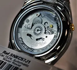 SEIKO 5 SNKC57 اتوماتیک خلبانی اورجینال ساخت ژاپن سیکو 5 اتومات موتور سیکو 21 سنگ اصل ** فول استیل ** 2 تقویم صفحه مشکی