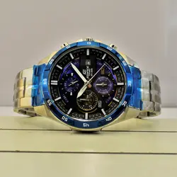 CASIO Edifice EFR-556 ژاپن سرمه ای ادیفایس 4 موتوره کرنوگراف با تقویم روزشمار *** فول استیل *** موتور قدرتمند ژاپن *** کیفیت +AAA